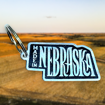 Made in Nebraska Keychain - Raised