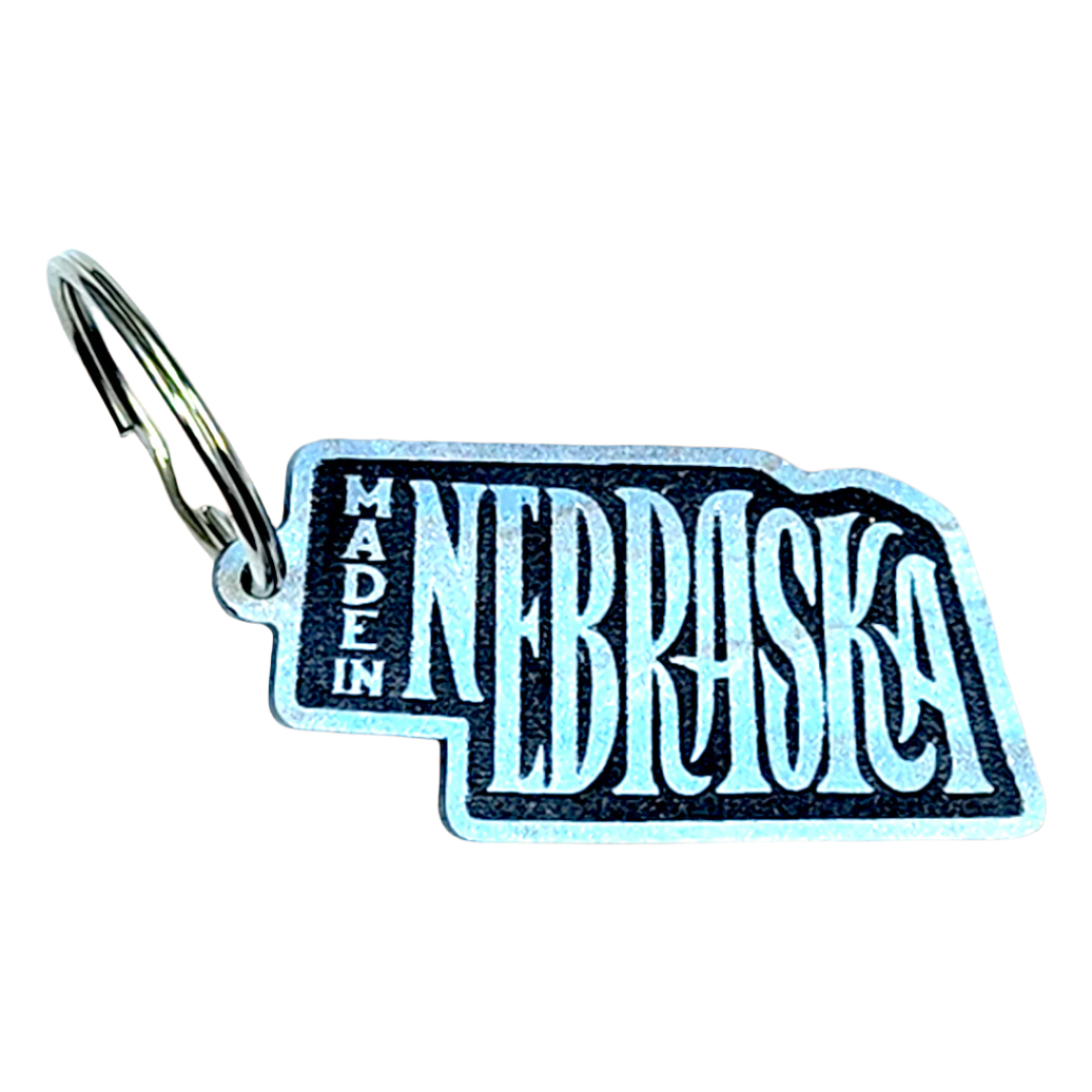 Made in Nebraska Keychain - Raised