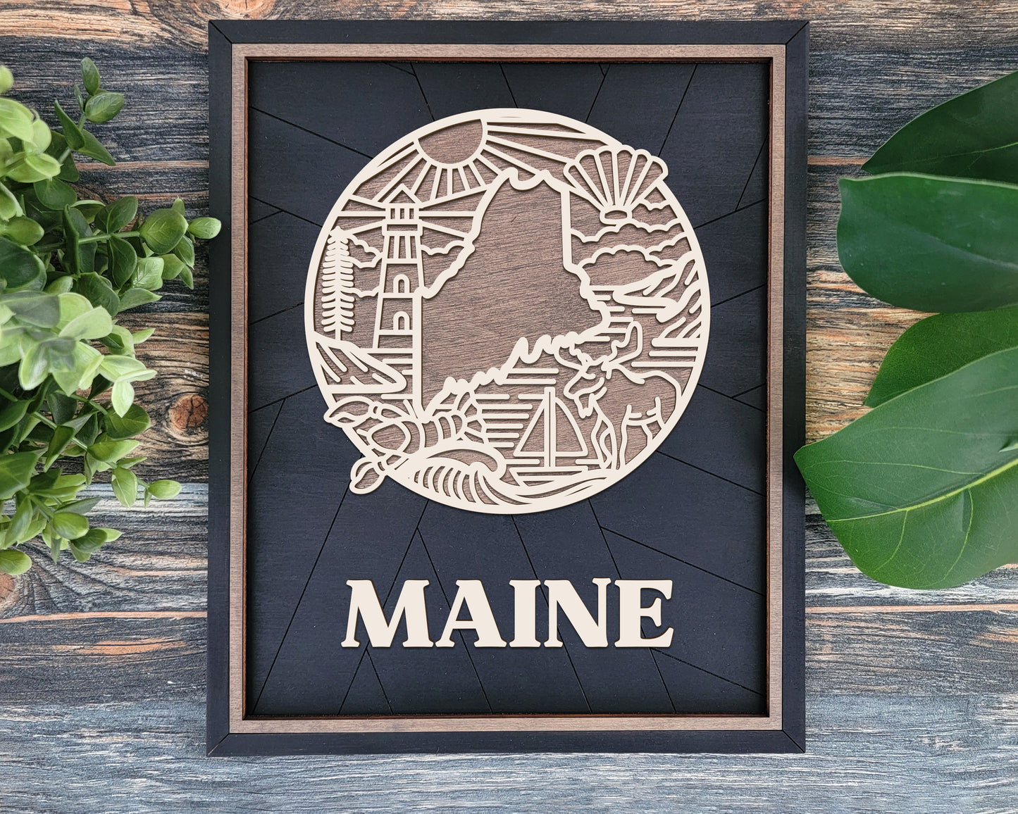 Maine State Heritage Frame Pop Sign