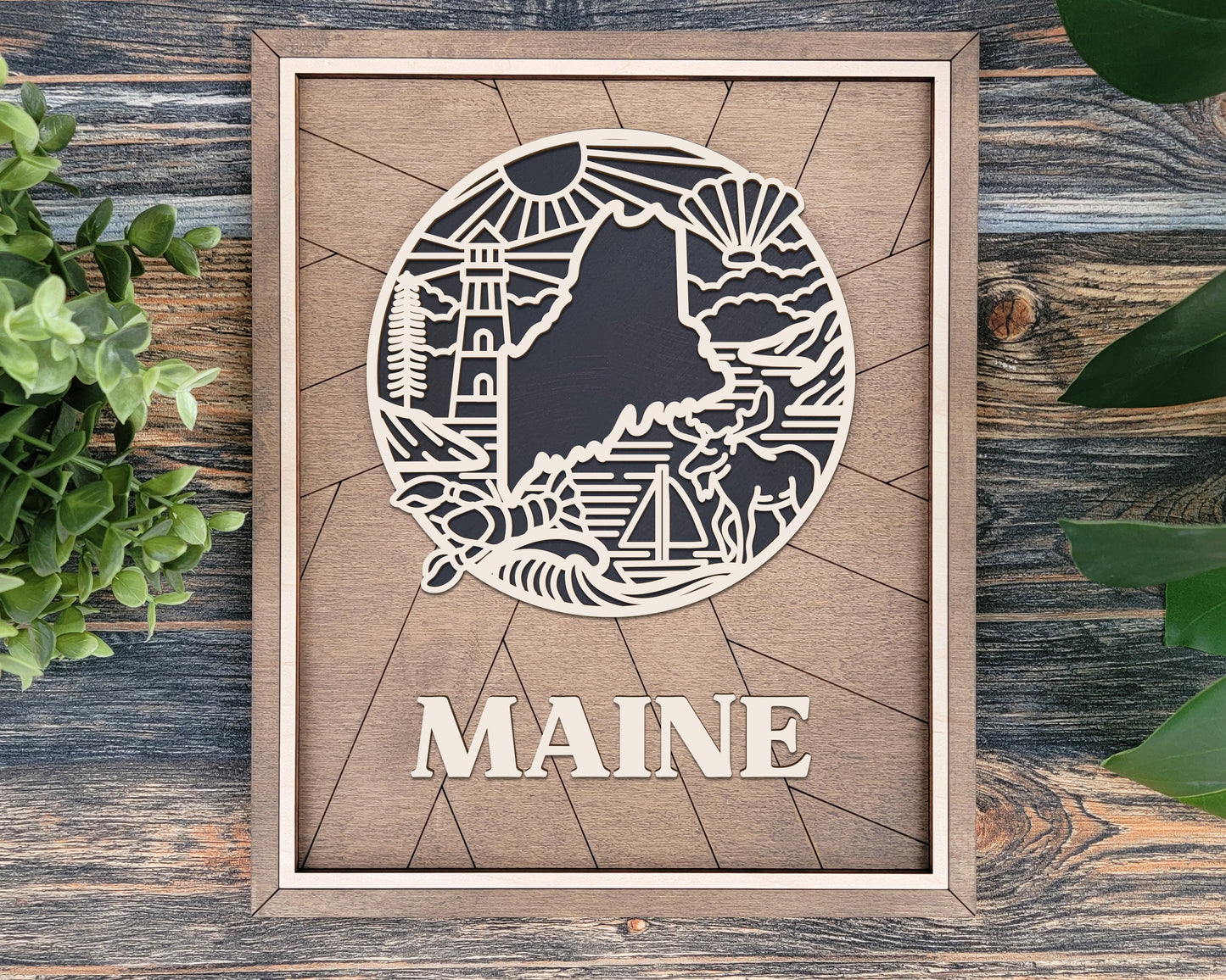 Maine State Heritage Frame Pop Sign