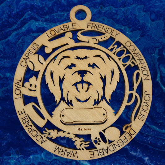 Maltese (Short Hair) Dog Ornament (102)