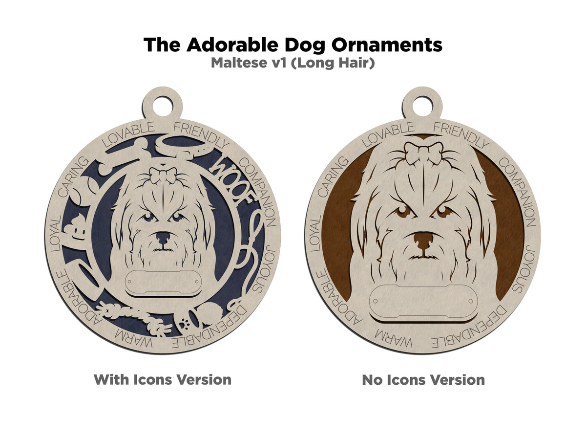Maltese (Long Hair) Dog Ornament (101)