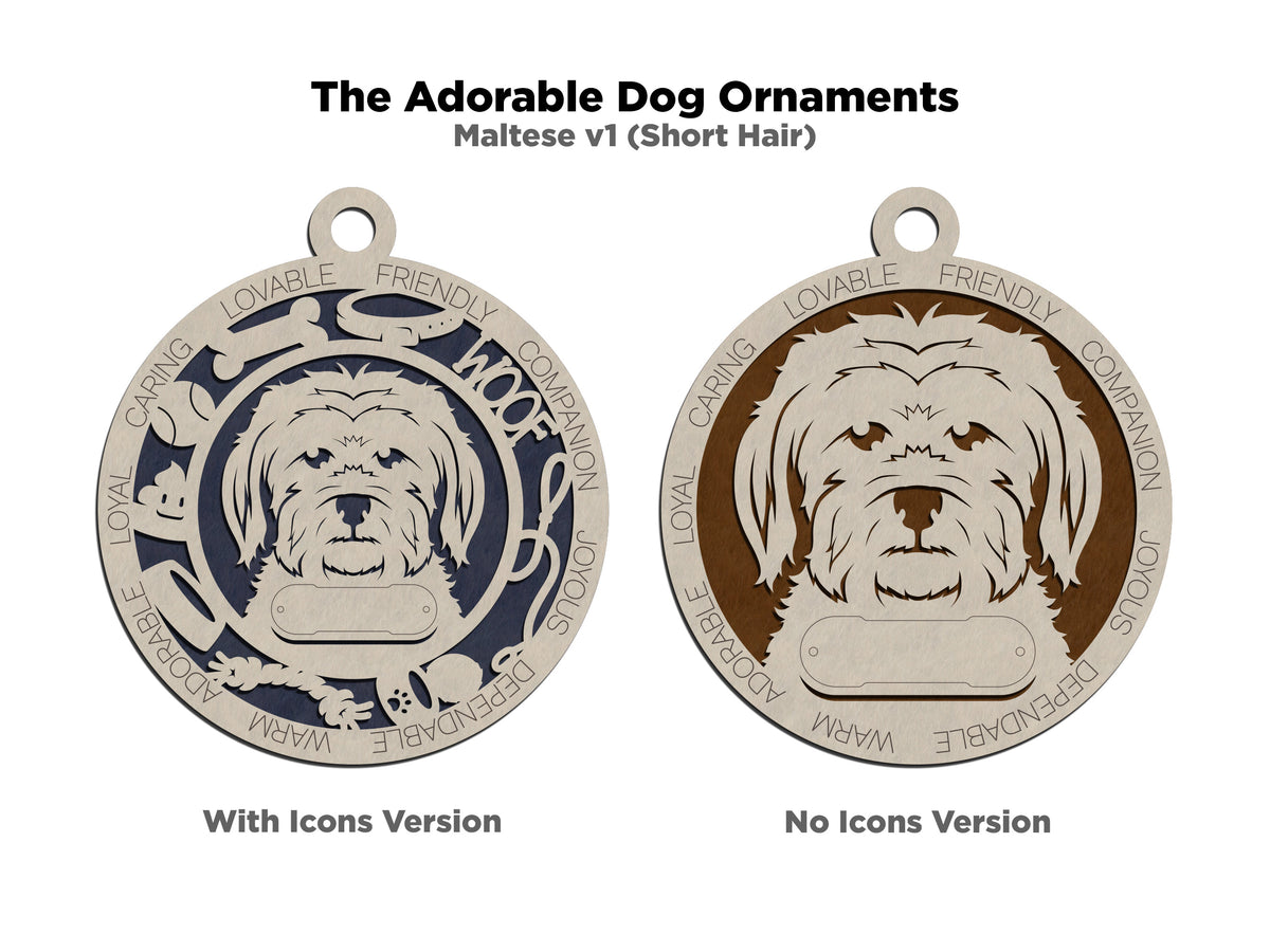 Maltese (Short Hair) Dog Ornament (102)