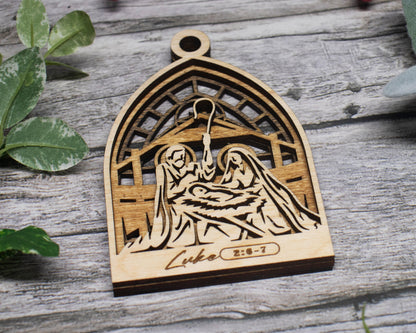 Manger Arched Christmas Story Ornament