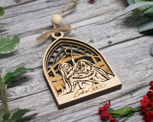 Manger Arched Christmas Story Ornament