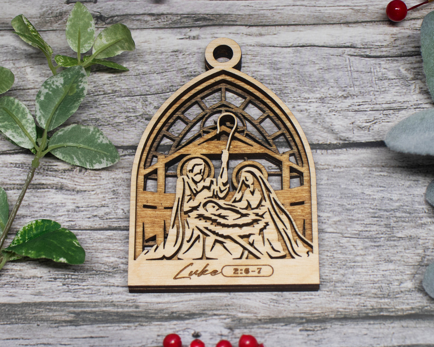 Manger Arched Christmas Story Ornament