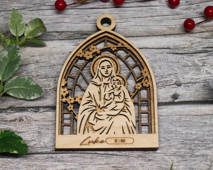 Mary and Jesus Arched Christmas Story Ornament