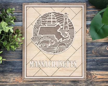 Massachusetts Heritage Frame Pop Sign