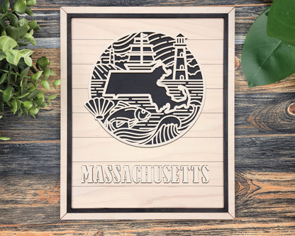 Massachusetts Heritage Frame Pop Sign