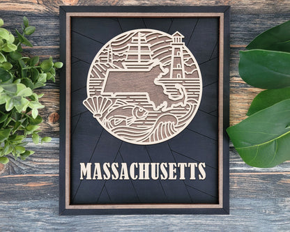Massachusetts Heritage Frame Pop Sign
