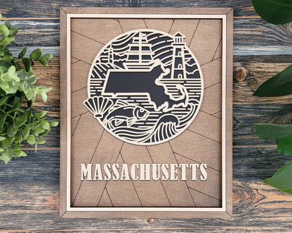 Massachusetts Heritage Frame Pop Sign