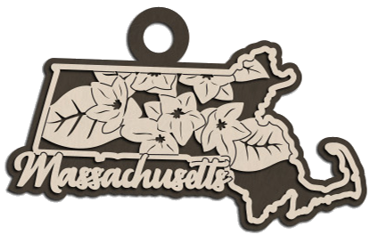 Massachusetts State Flower Christmas Ornament