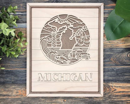 Michigan Heritage Frame Pop Sign