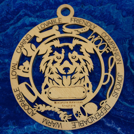 Miniature American Shepherd Dog Ornament