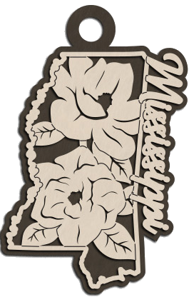 Mississippi State Flower Christmas Ornament