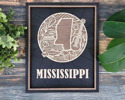 Mississippi Heritage Frame Pop Sign