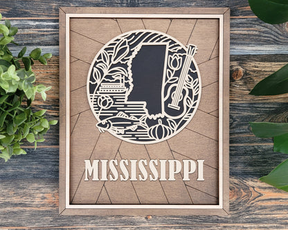 Mississippi Heritage Frame Pop Sign