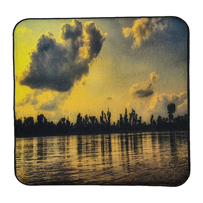 Missouri River from Lexington, MO, Neoprene Square Cup Coaster