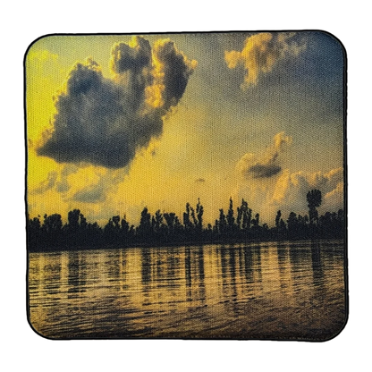 Missouri River from Lexington, MO, Neoprene Square Cup Coaster