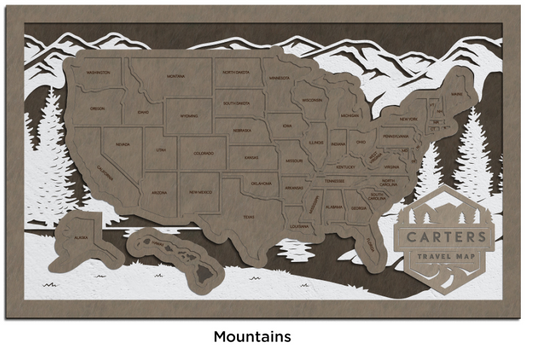 Mountains Travel Tracking Map
