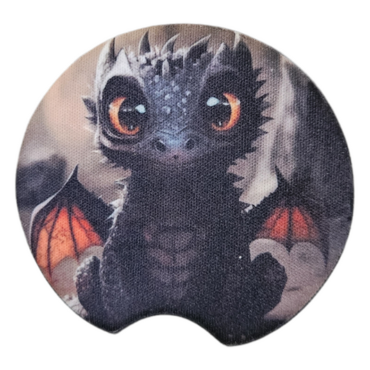 Baby Dragon Round Neoprene Car Coaster