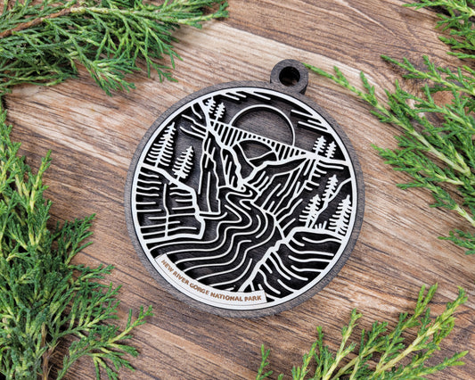 New River Gorge National Park Line Art Ornament