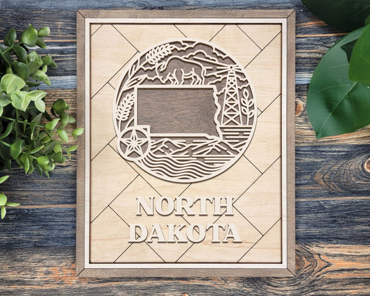 North Dakota Heritage Frame Pop Sign