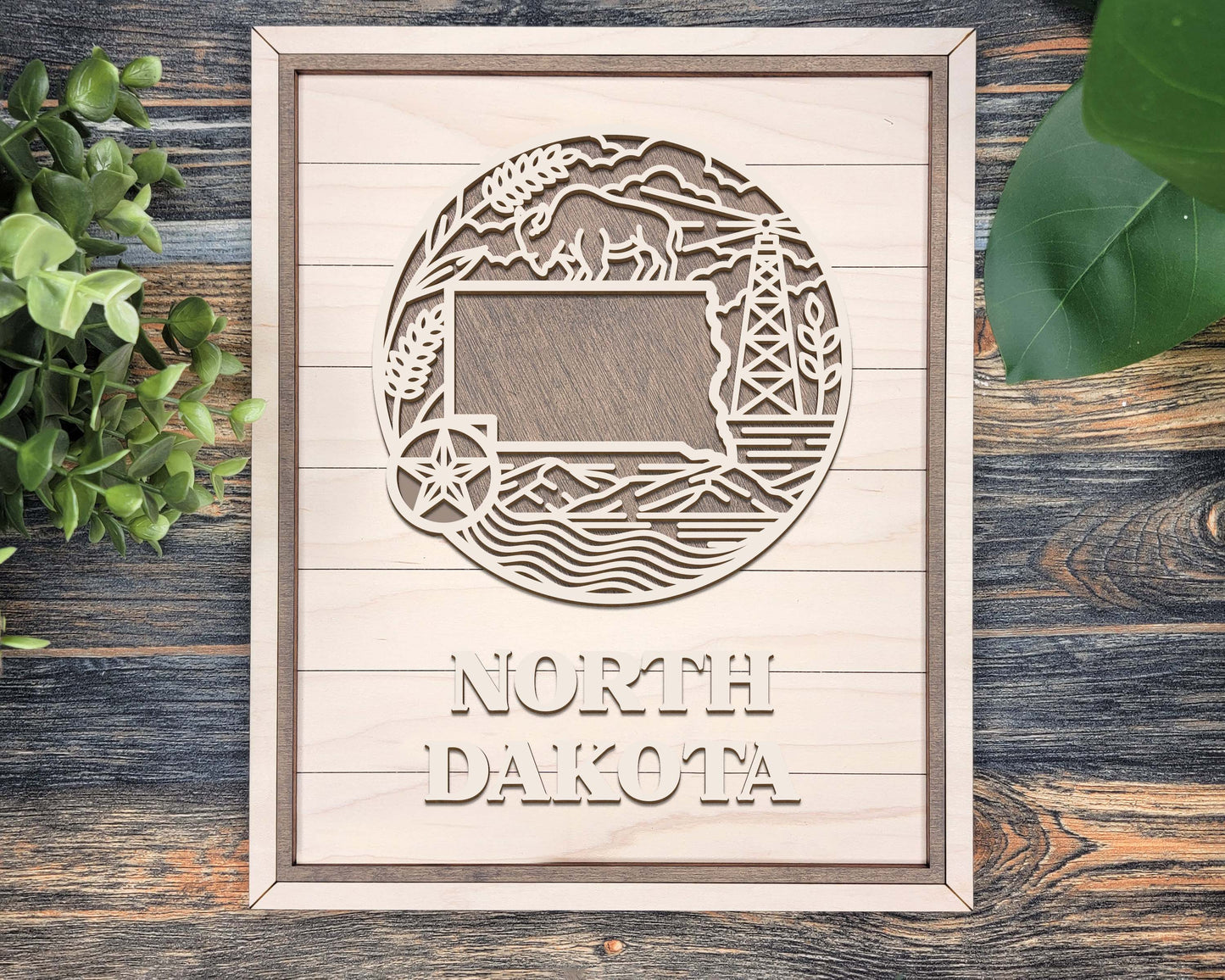 North Dakota Heritage Frame Pop Sign