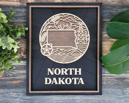 North Dakota Heritage Frame Pop Sign