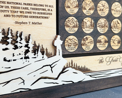 National Park Icon Map Tracker (Version 2)