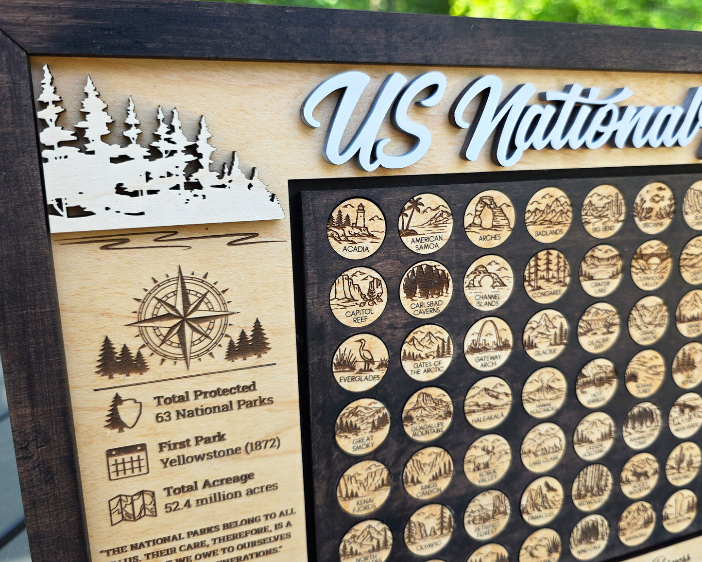 National Park Icon Map Tracker (Version 2)