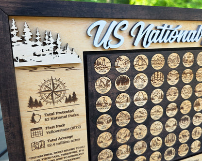 National Park Icon Map Tracker (Version 2)