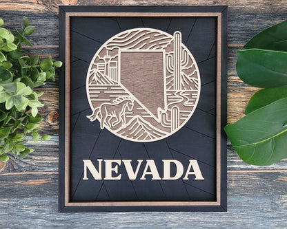 Nevada State Heritage Frame Pop Sign