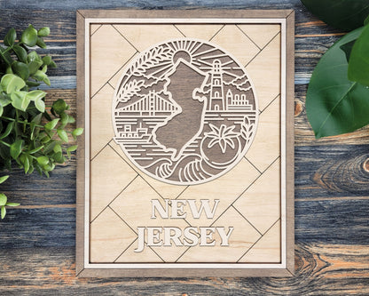 New Jersey Heritage Frame Pop Sign
