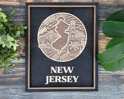 New Jersey Heritage Frame Pop Sign