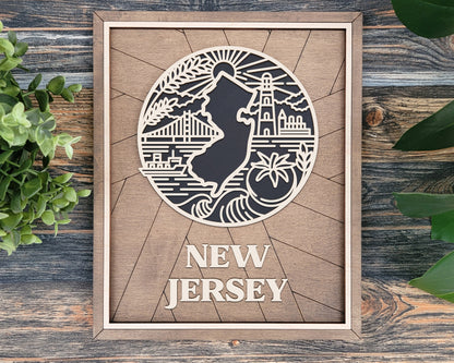 New Jersey Heritage Frame Pop Sign