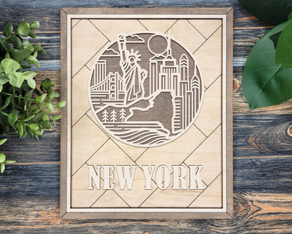 New York Heritage Frame Pop Sign