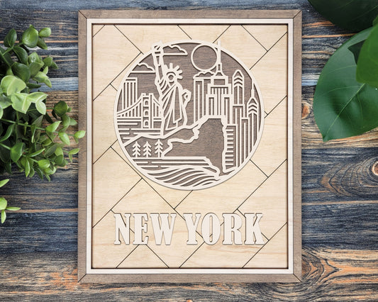 New York Heritage Frame Pop Sign