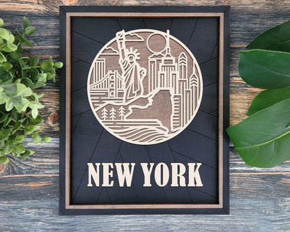 New York Heritage Frame Pop Sign