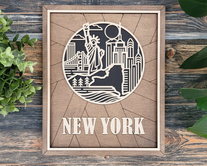 New York Heritage Frame Pop Sign