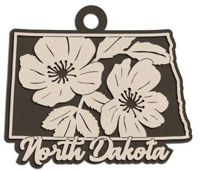 North Dakota State Flower Christmas Ornament