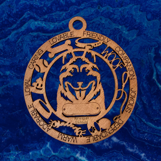 Norwegian Elkhound Dog Ornament (111)
