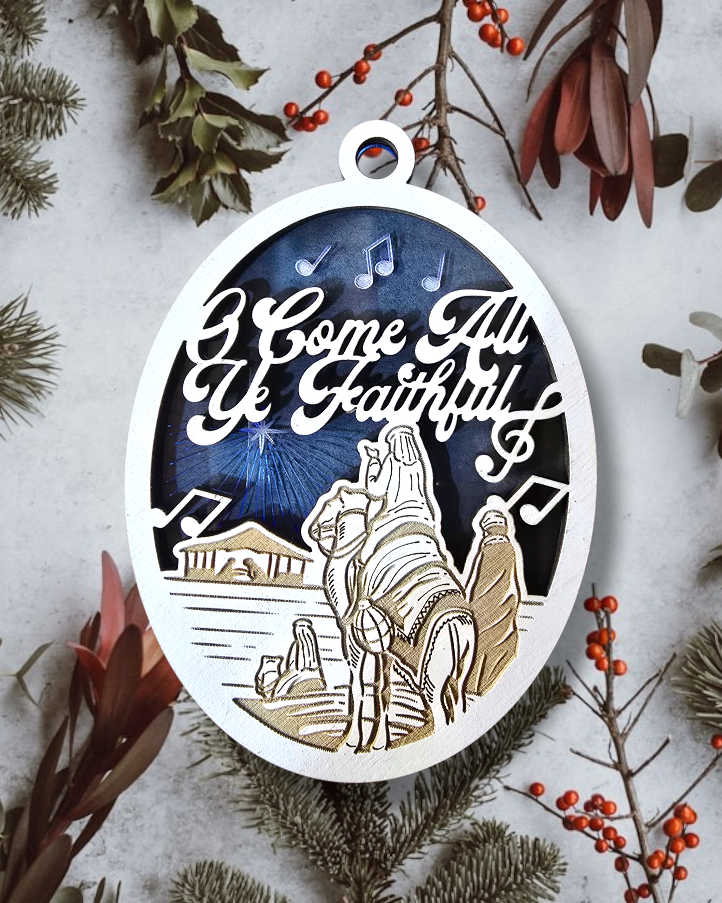 O Come All Ye Faithful Classic Christian Carol Ornament