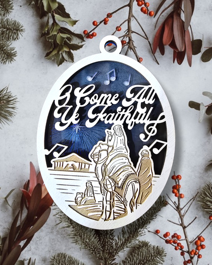 O Come All Ye Faithful Classic Christian Carol Ornament