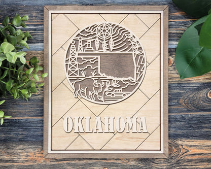 Oklahoma Heritage Frame Pop Sign