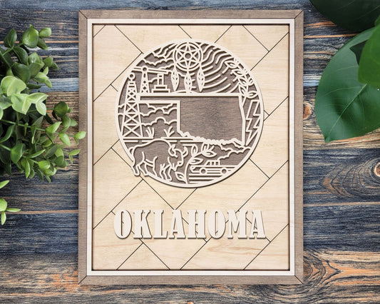 Oklahoma Heritage Frame Pop Sign