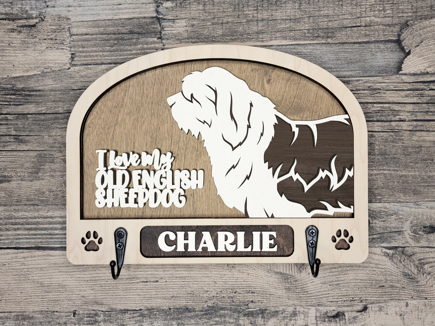 Old English Sheepdog Leash Holder
