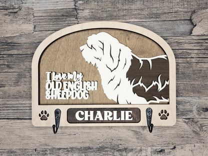 Old English Sheepdog Leash Holder