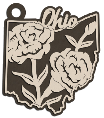 Ohio State Flower Christmas Ornament