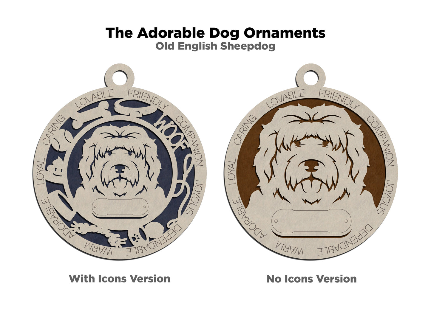Old English Sheepdog Dog Ornament